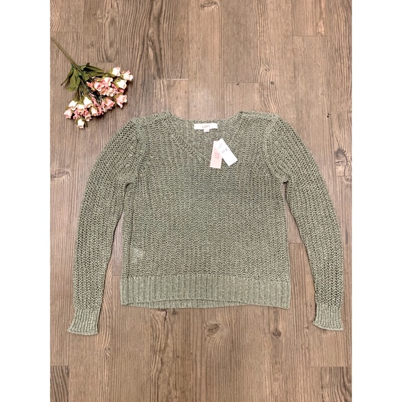 🆕 NWT LOFT Shimmer Open Stitch Sweater - Picture 4 of 9